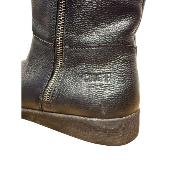 Cougar Vito Women’s 9 Leather Waterproof Boots Black Winter Lined Zip - Picture 7 of 9